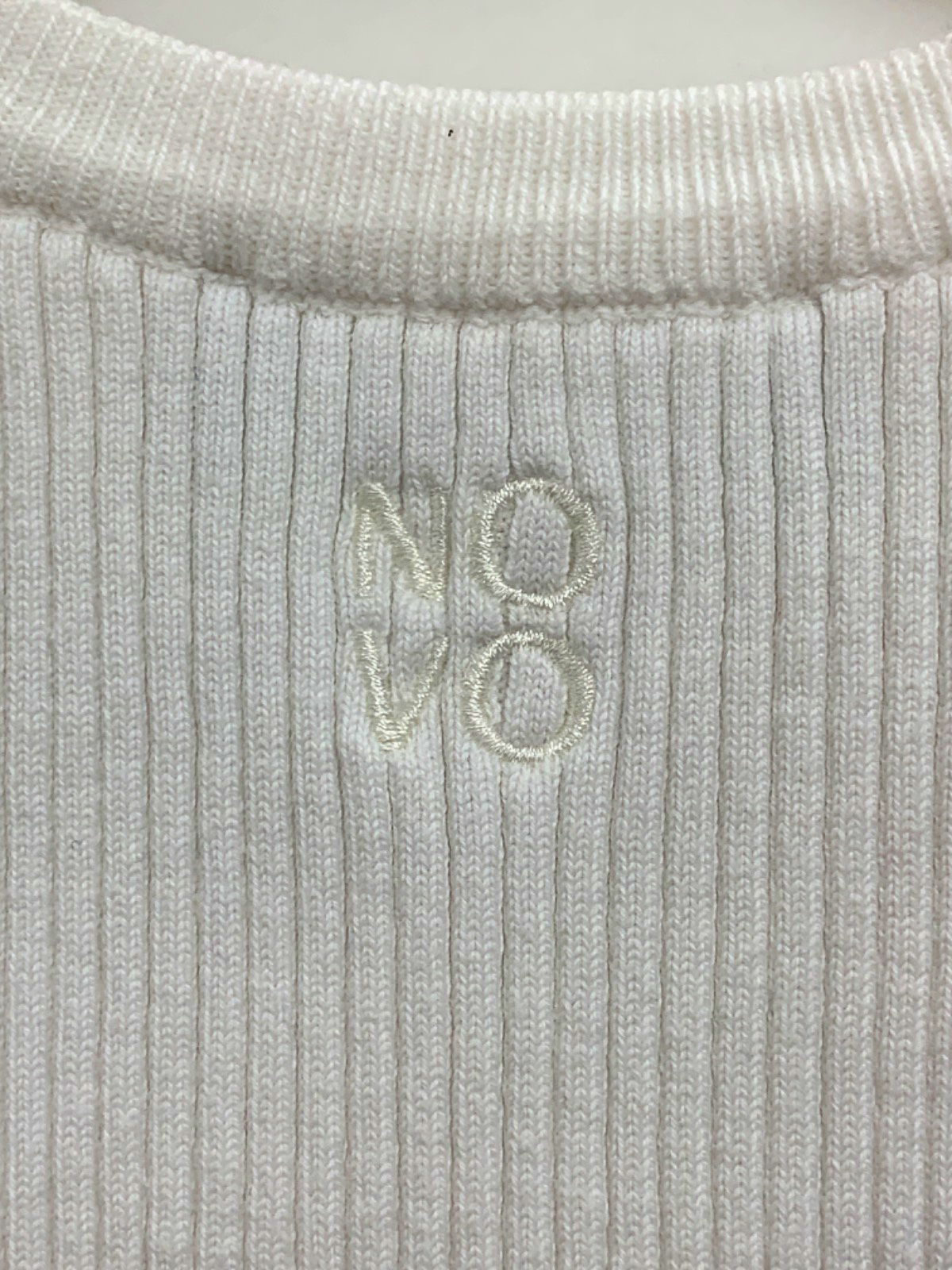 Novo White Ribbed Tank Top UK S