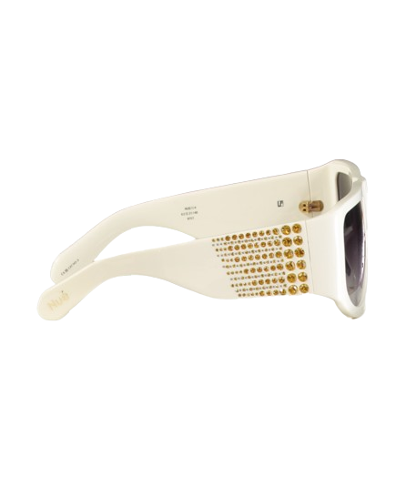 White Nué Studio X Linda Farrow - It Girl Embellished Sunglasses - With Original Case One Size