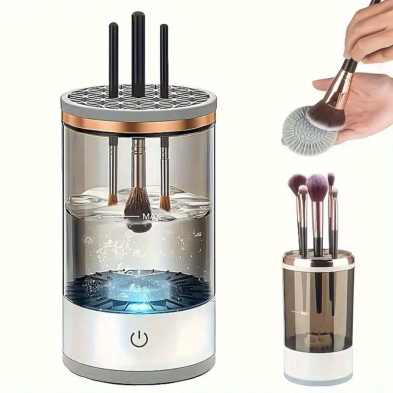 USB White Makeup Brush Cleaner Set