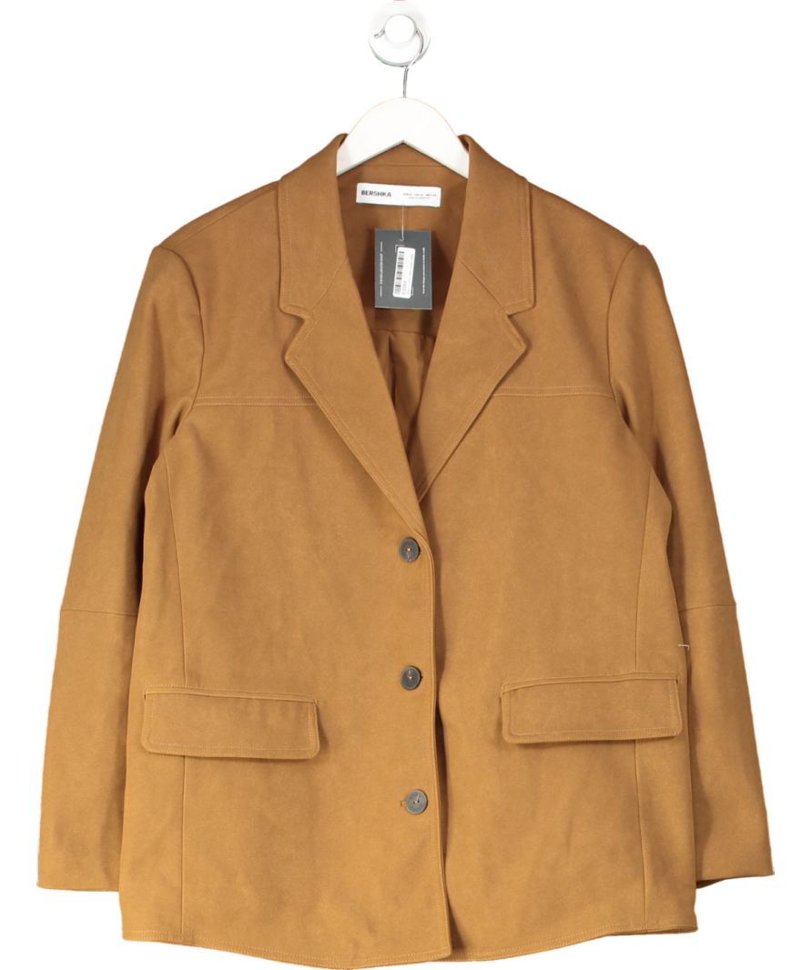 Berksha Brown Oversized Faux Suede Blazer UK M