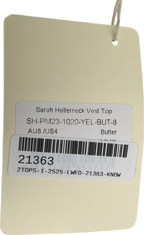 peppermayo Yellow Sarah Halterneck Vest Top UK 8