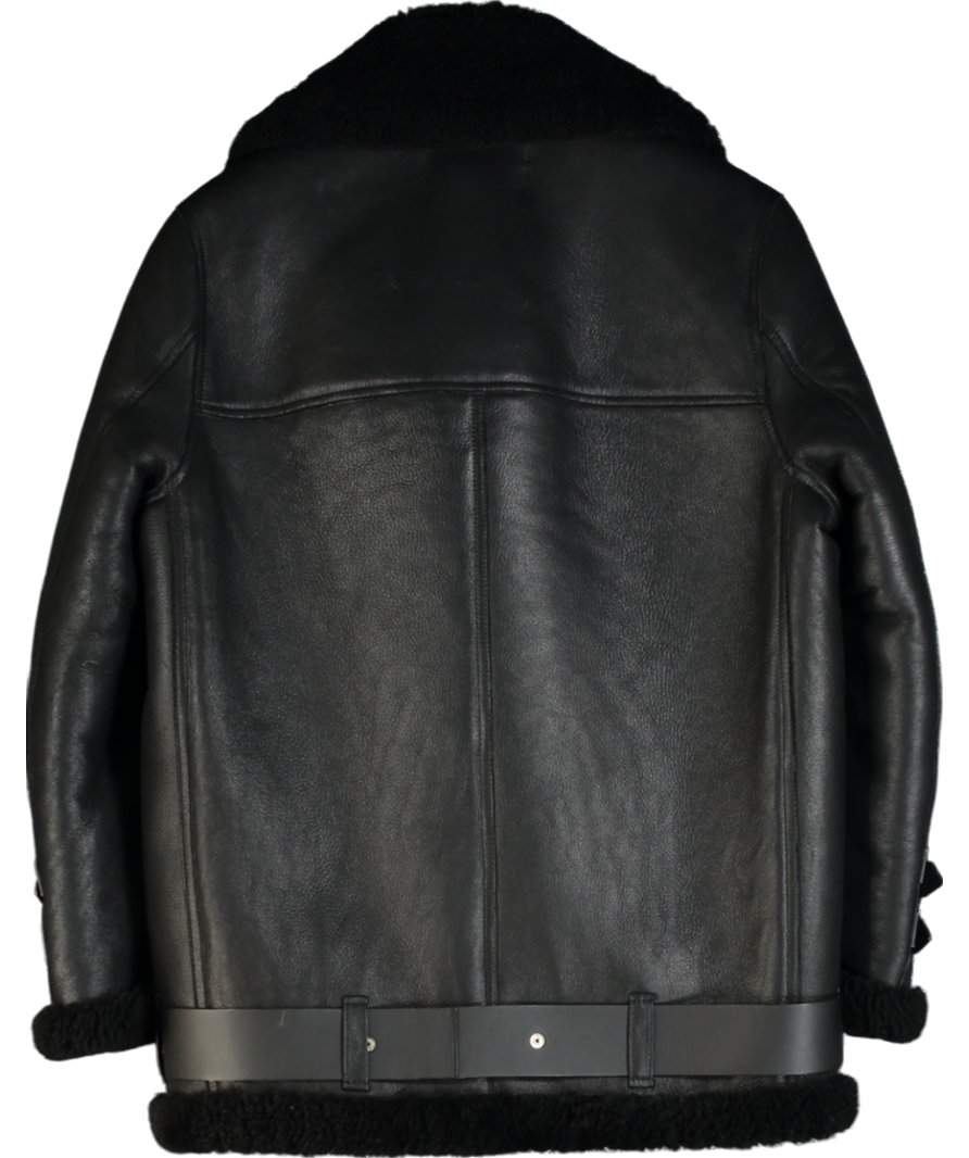 Acne Studios Iconic Oversize Black Velocite Shearling Jacket UK 4