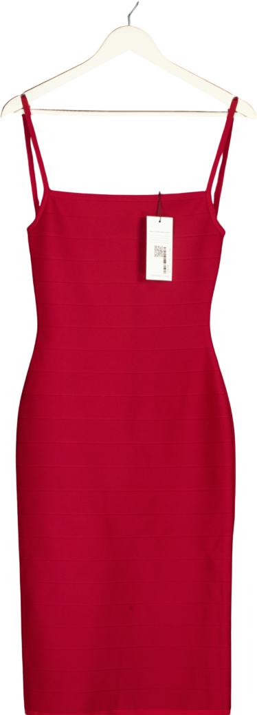 TIGER MIST Cherry Red Midori Midi Sculpting Bandage Dress UK XS