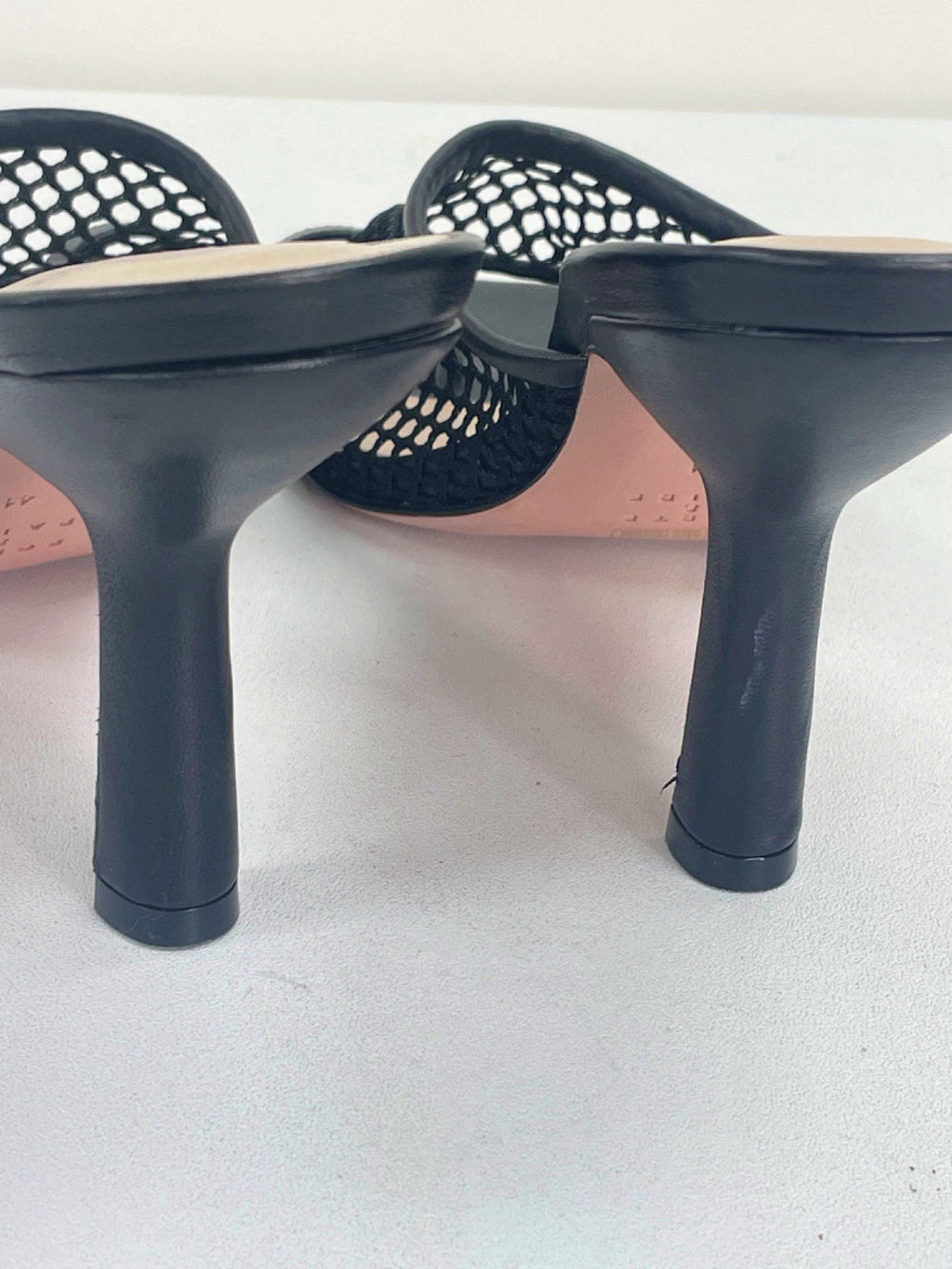 Porte & Paire Black Mesh High Heel Sandals EU 41 UK 8