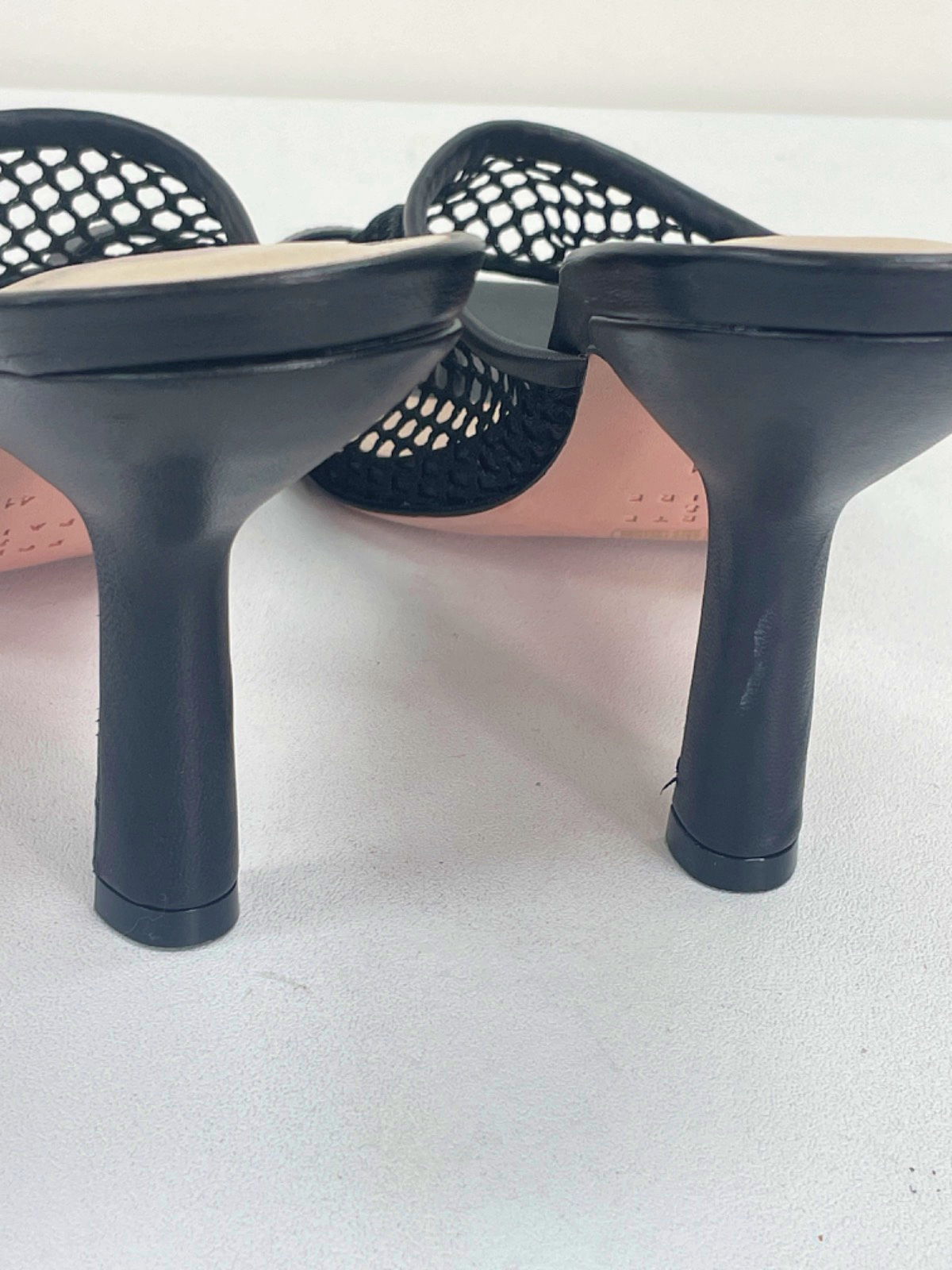 Porte & Paire Black Mesh High Heel Sandals EU 41 UK 8