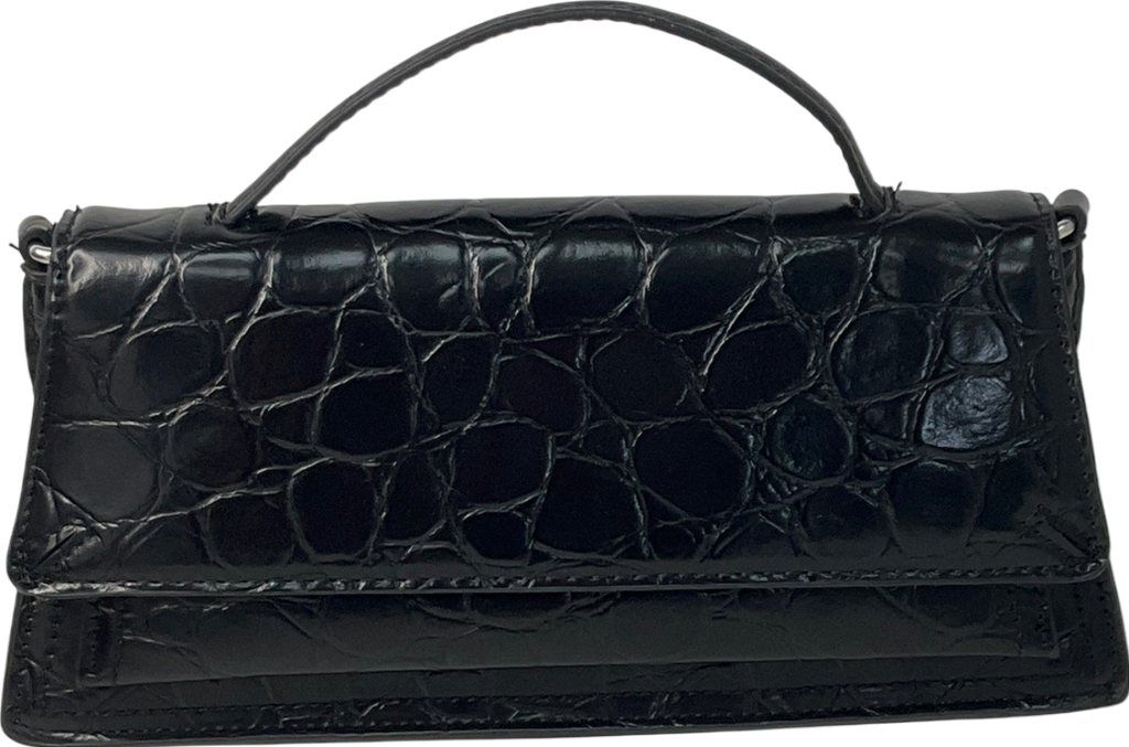 ZARA Black Croc Handbag One Size
