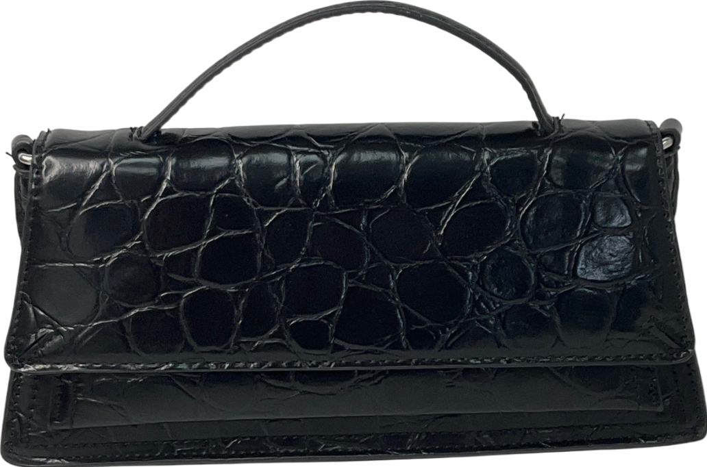ZARA Black Croc Handbag One Size