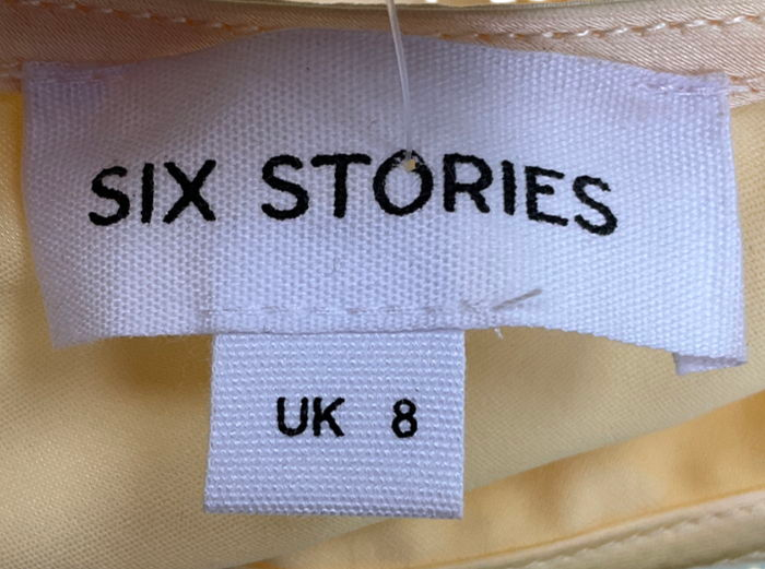 six stories Yellow Myah Cowl Front Satin Bridesmaid Dress - Butter Lemon UK 8