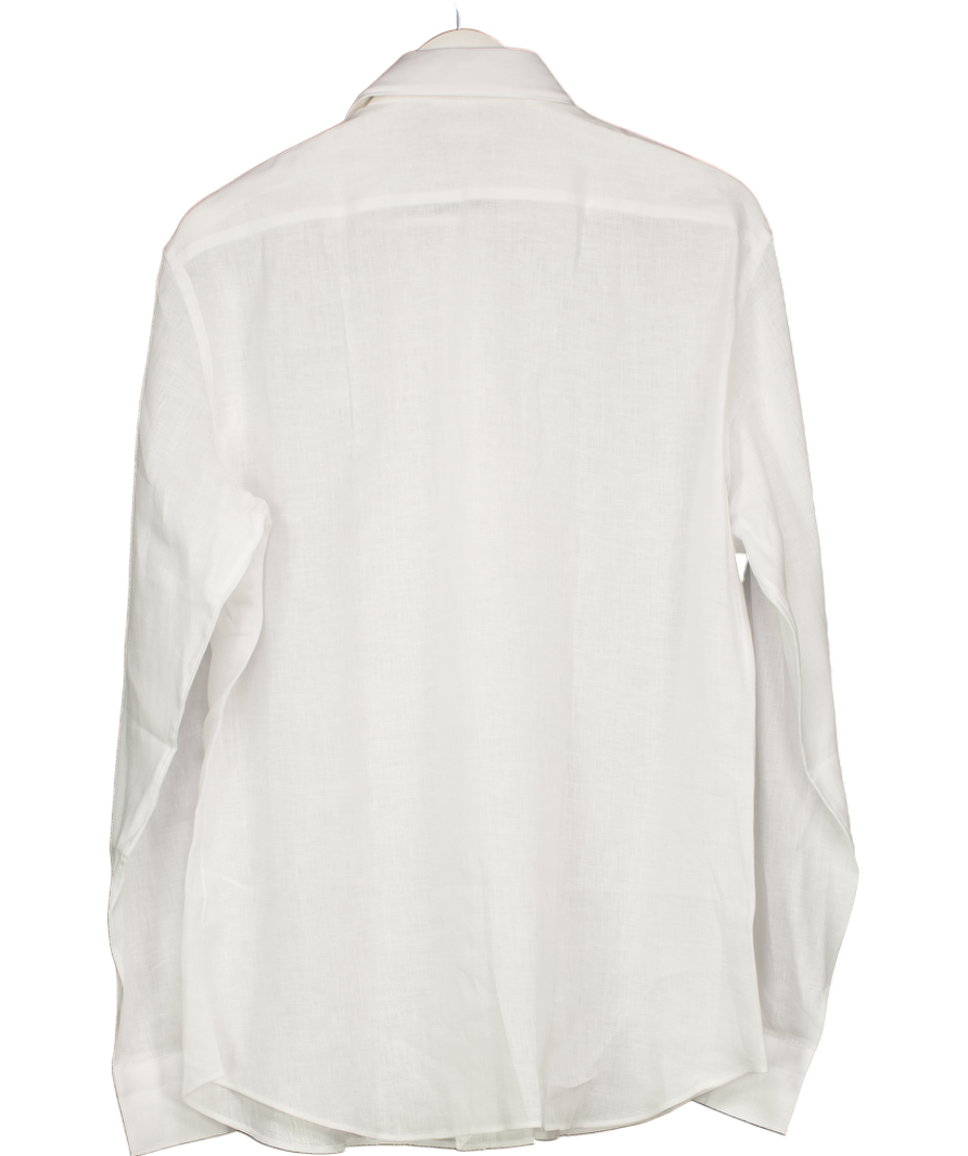 Suit Supply White Pure Linen Shirt UK 42" CHEST