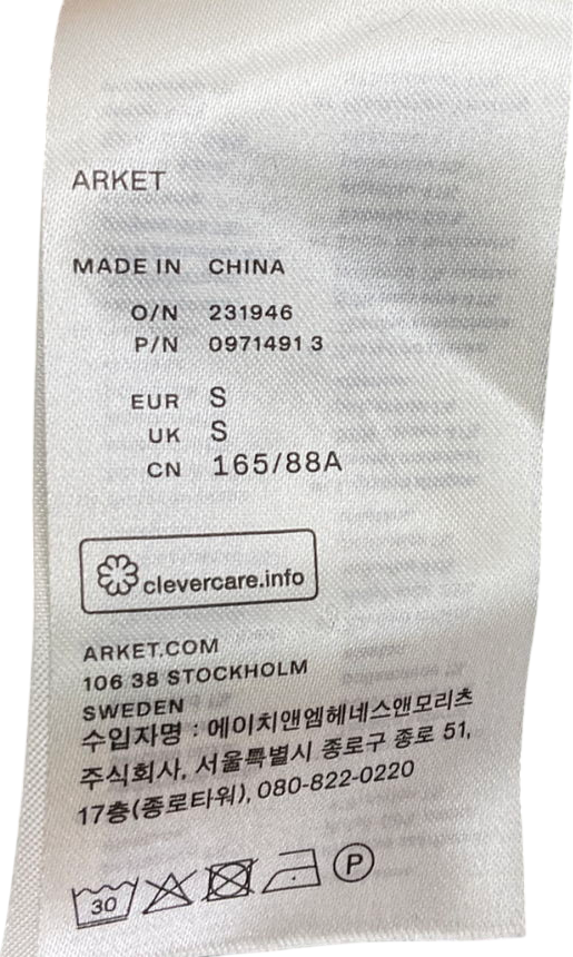 Arket Green Asymmetric Neck Top UK S