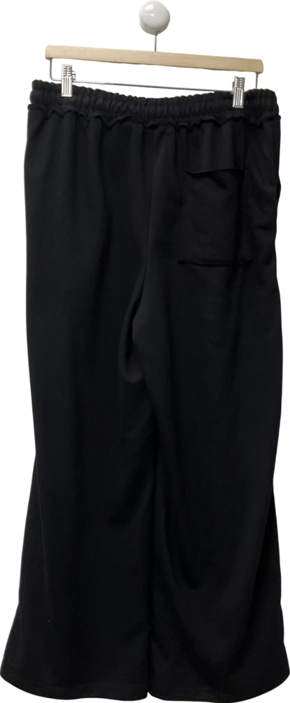 boohooMan Black Extreme Wide Leg Raw Edge Loopback Jogger UK M