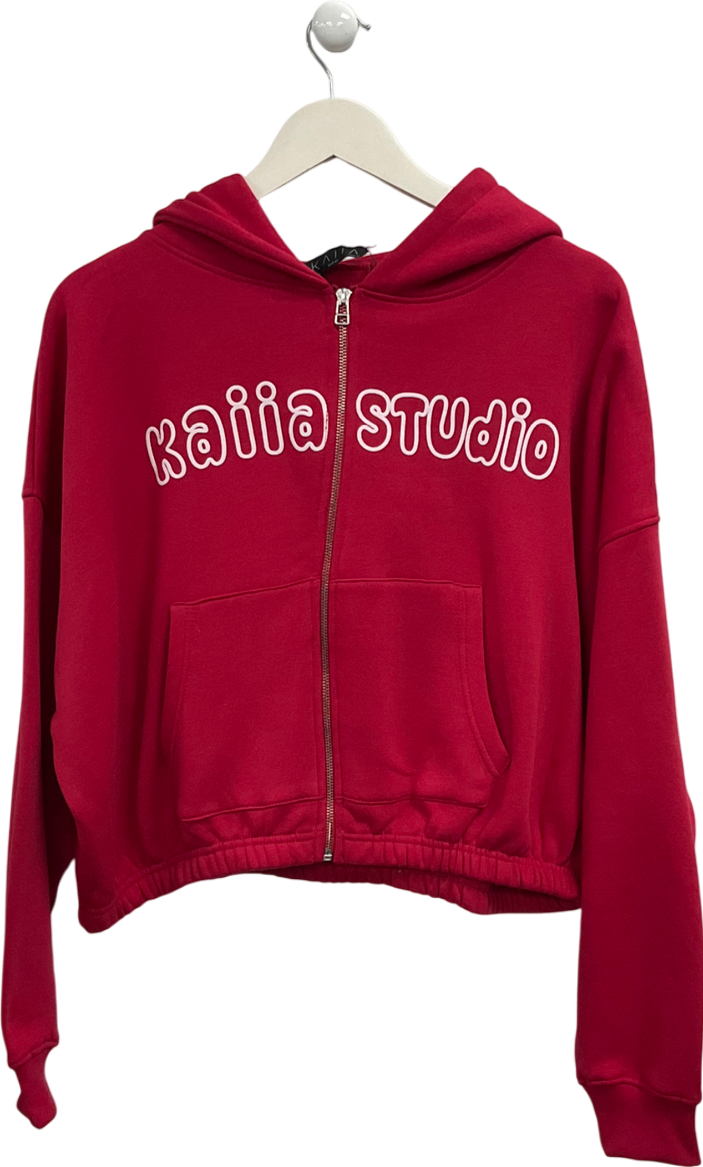 Kaiia the label Red Bubble Logo Zip Through Hoodie UK 14