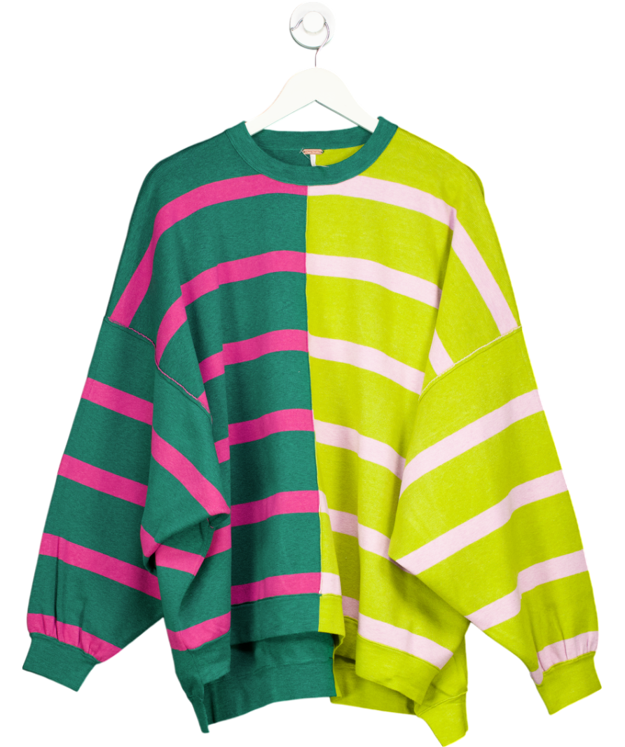 Free People Green Uptown Stripe Jumper UK S