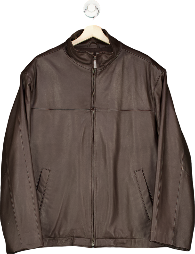 Balmain Bitter Chocolate Real Leather Jacket UK XL