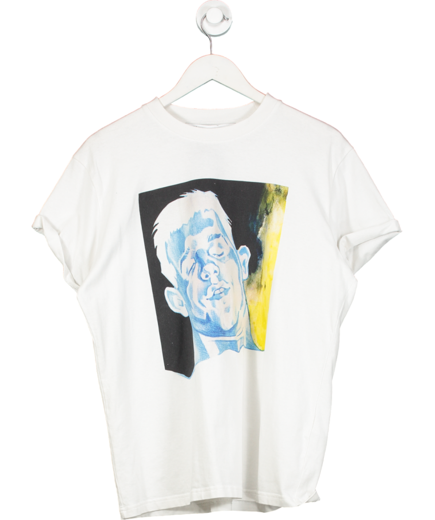 JW Anderson White Printed Face T-shirt UK S