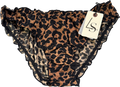 Love Stories Brown Lolita Leopard-print Stretch Ruffle Edge Knickers / Briefs UK S