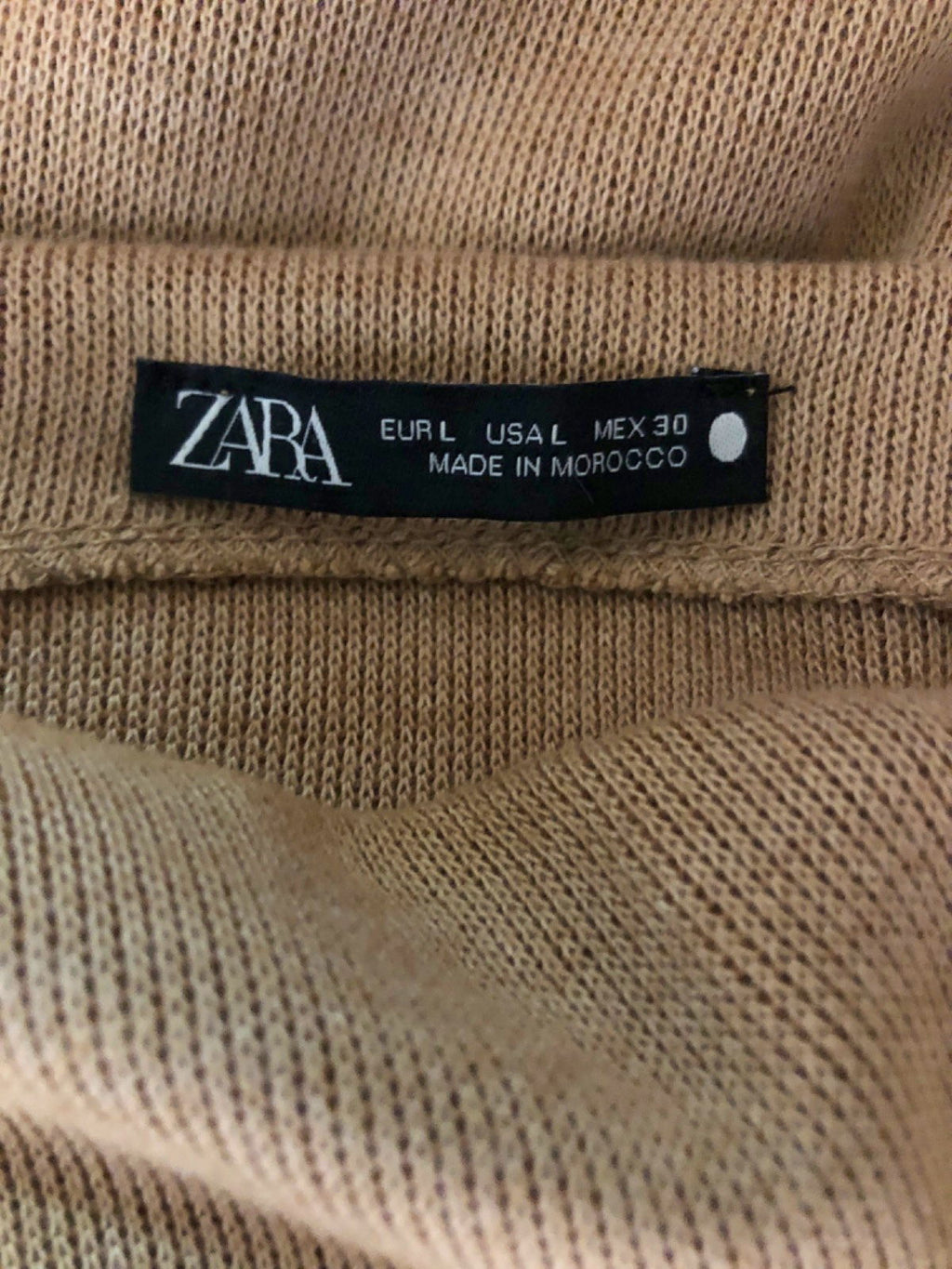 Zara Tan Sleeveless Knit Dress UK L