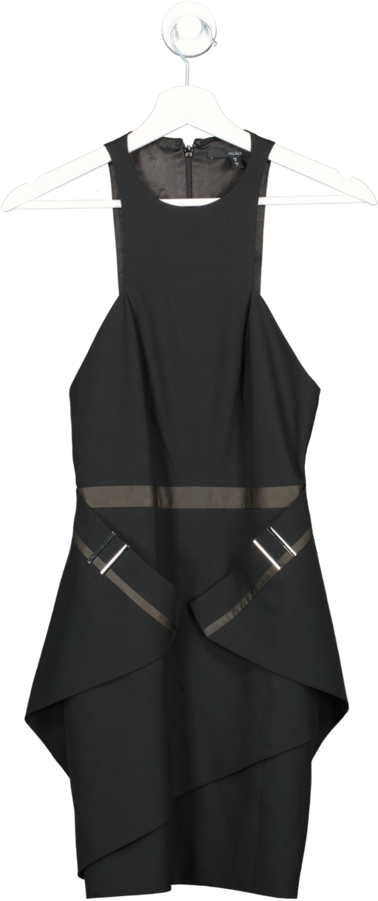 AQ/AQ Black High Neck Mini Dress UK 6