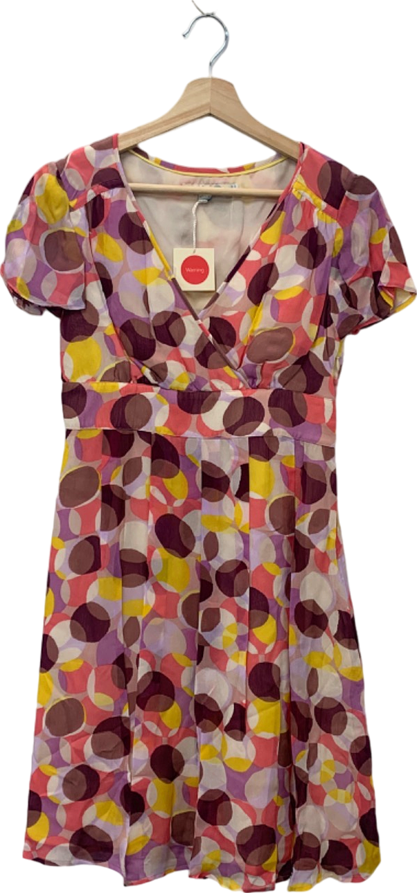 Boden Multi-coloured Short Sleeve Abstract Print Dress UK 8P