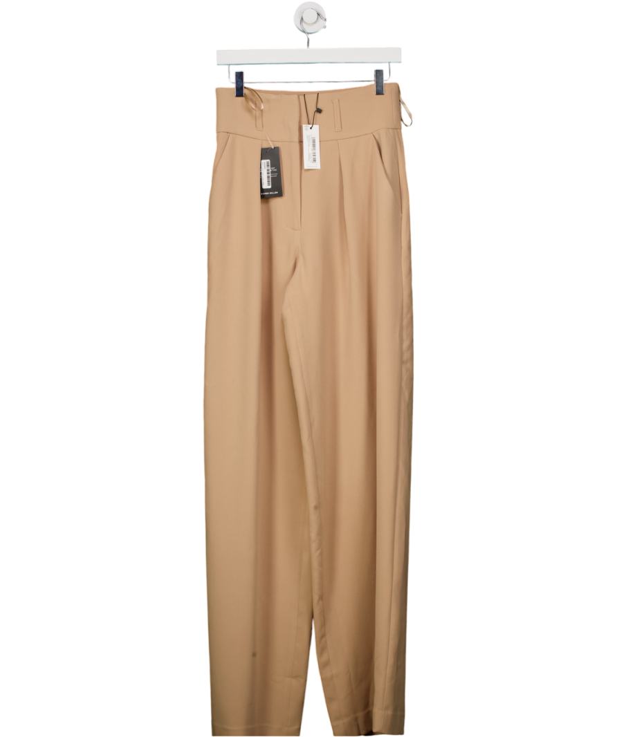 Karen Millen Beige Essential Tailored High Waist Wide Leg Trouser UK 6