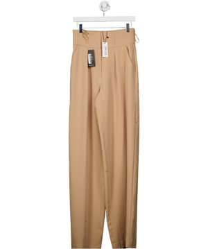 Karen Millen Beige Essential Tailored High Waist Wide Leg Trouser UK 6