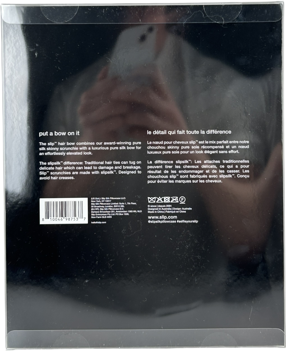 Slip 100% Black Pure Silk Hair Bow