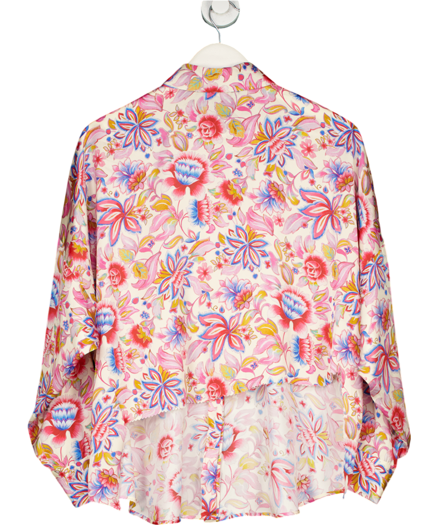 ZARA Multicoloured Floral Print Satin Shirt UK M