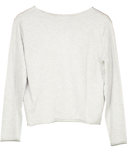 MANGO Grey V-neck Sweater UK S