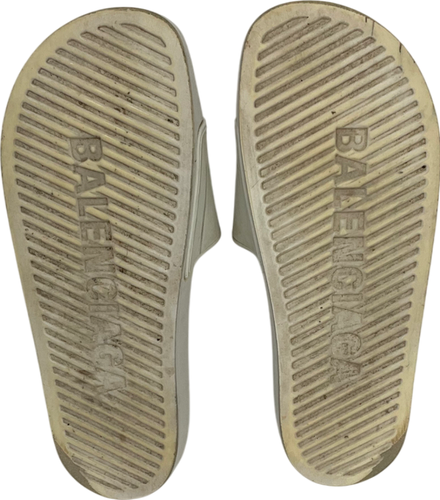 Balenciaga White Pool Sliders UK 8 EU 41 👠