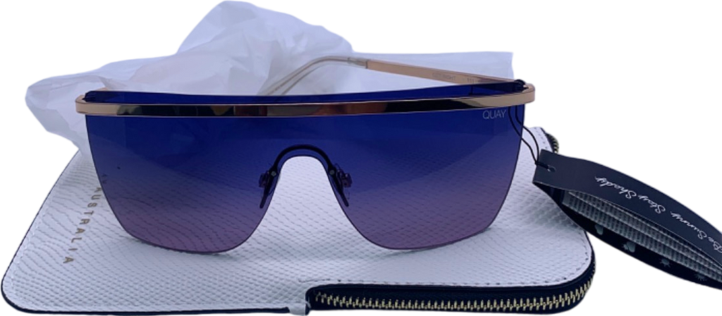 Quay Gold/Blue Get Right Sunglasses