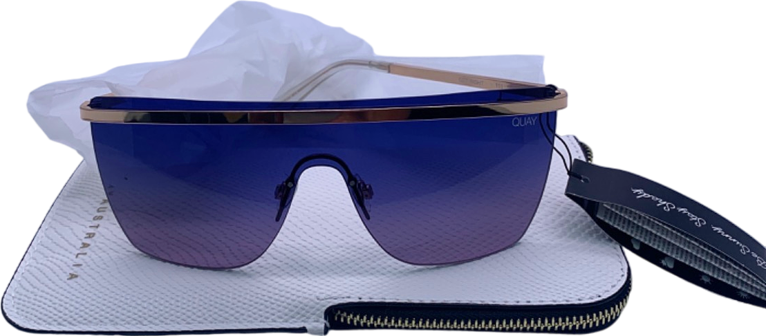 Quay Gold/Blue Get Right Sunglasses