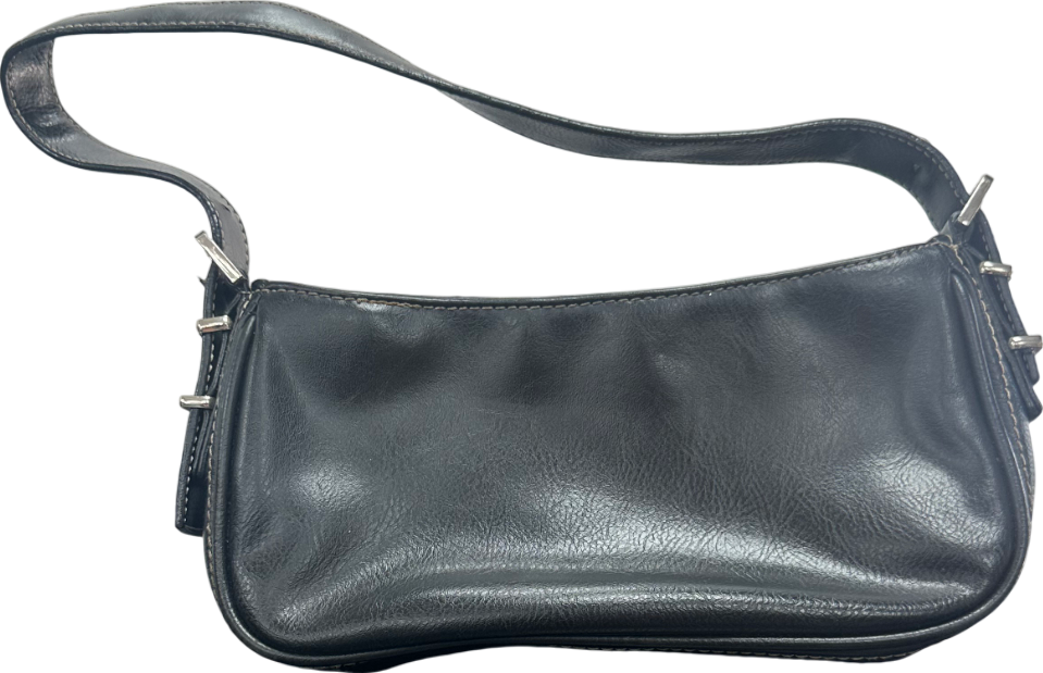New Look Black Leather Look Shoulder Bag