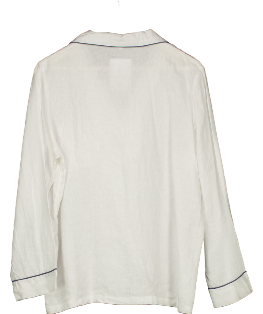 Piglet White Linen Pyjama Shirt UK S