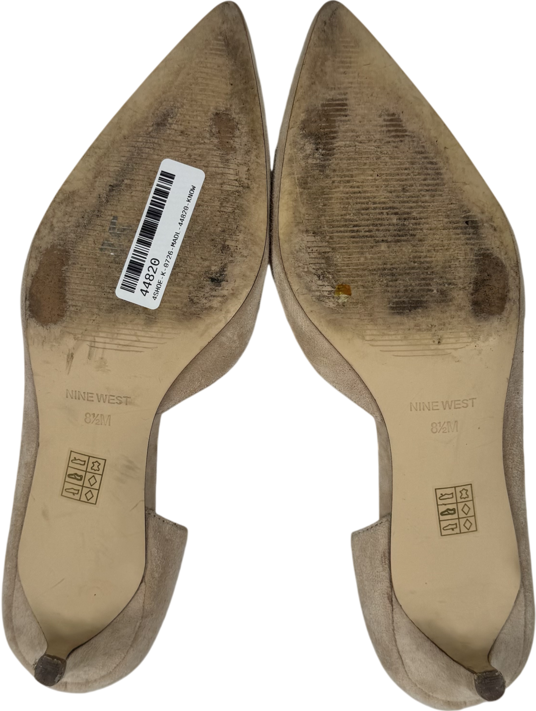 Nine West Cream Nydia Neutral Suede Pointed Toe Pumps UK 5.5 EU 38.5 👠