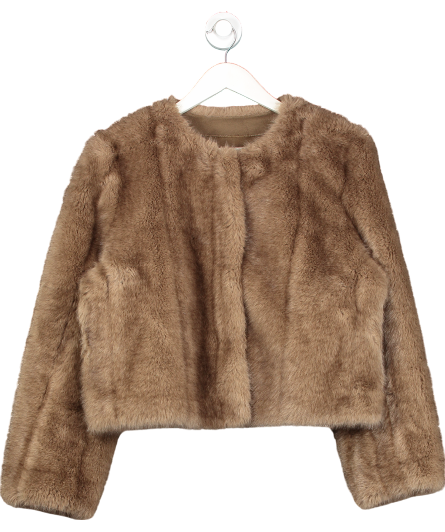 SAISON Studio Brown Luxury Faux Fur Jacket One Size