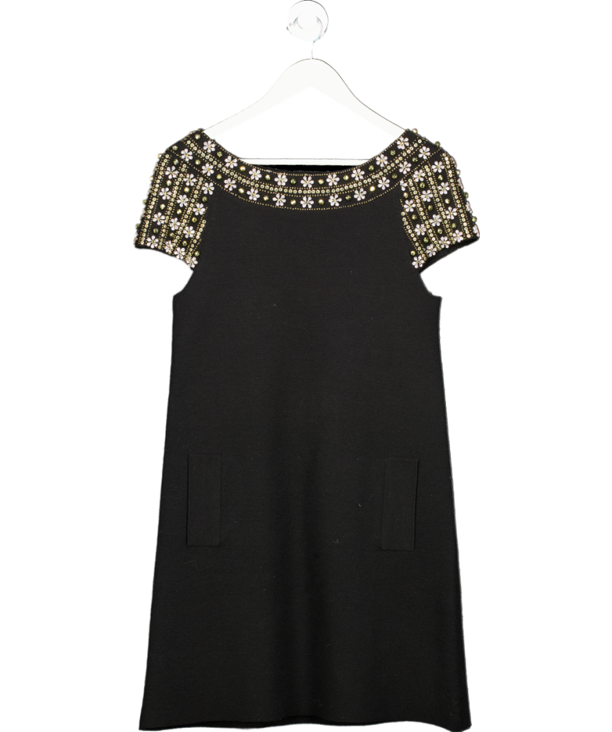 Tracy Reese Black Dress With Sequin Neck UK S