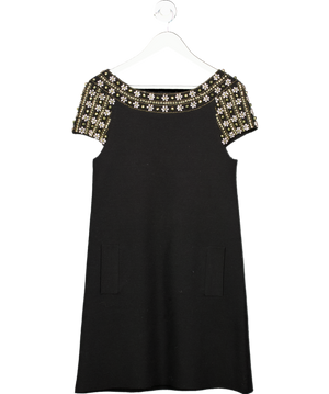 Tracy Reese Black Dress With Sequin Neck UK S