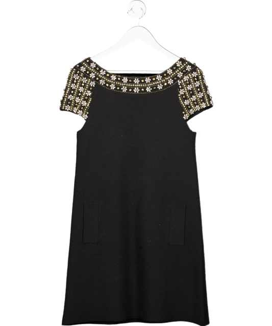 Tracy Reese Black Dress With Sequin Neck UK S