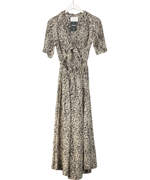 les coyotes de paris Black Karise Patterned Dress With Knot UK 8