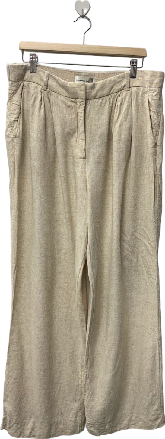 Abercrombie & Fitch Beige Linen Trousers UK 14