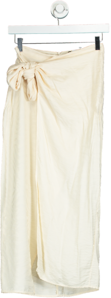 Stradivarius Cream High Waist Trousers UK 4