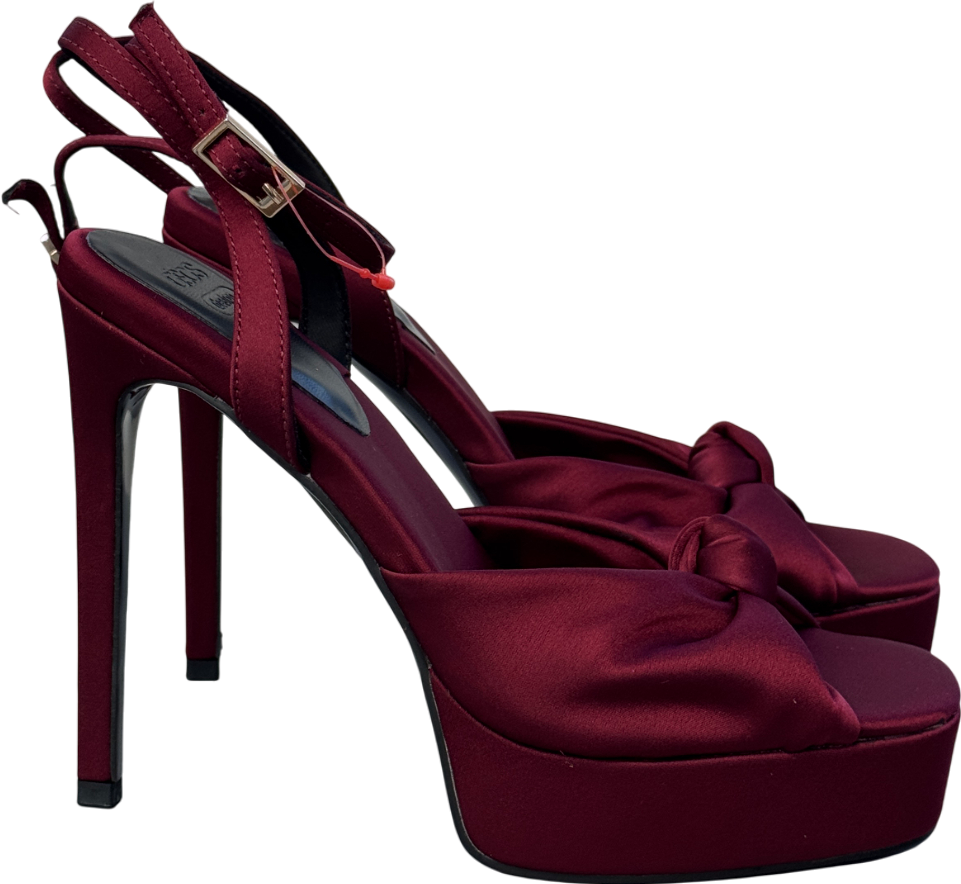 ASOS Design Nova Knot Platform High Heel Sandal In Burgundy Red UK 5 EU 38 👠