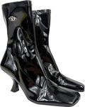 Diesel Black D-amber-ankle Boots In Patent Stretch Pu UK 7 EU 40 👠