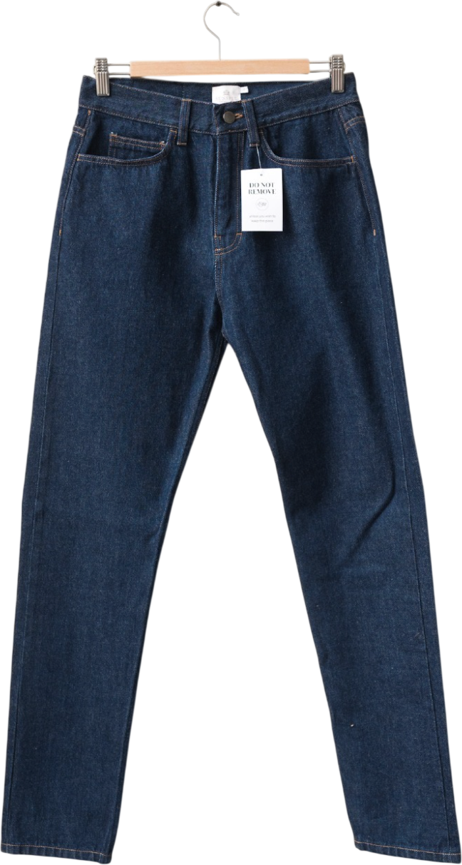 SUNSPEL Dark Indigo Blue Classic High Waist Tapered Slim Leg Jeans W26