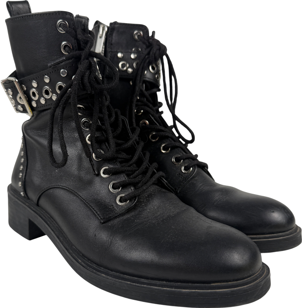 ZARA Black Biker Boots UK 5 EU 38
