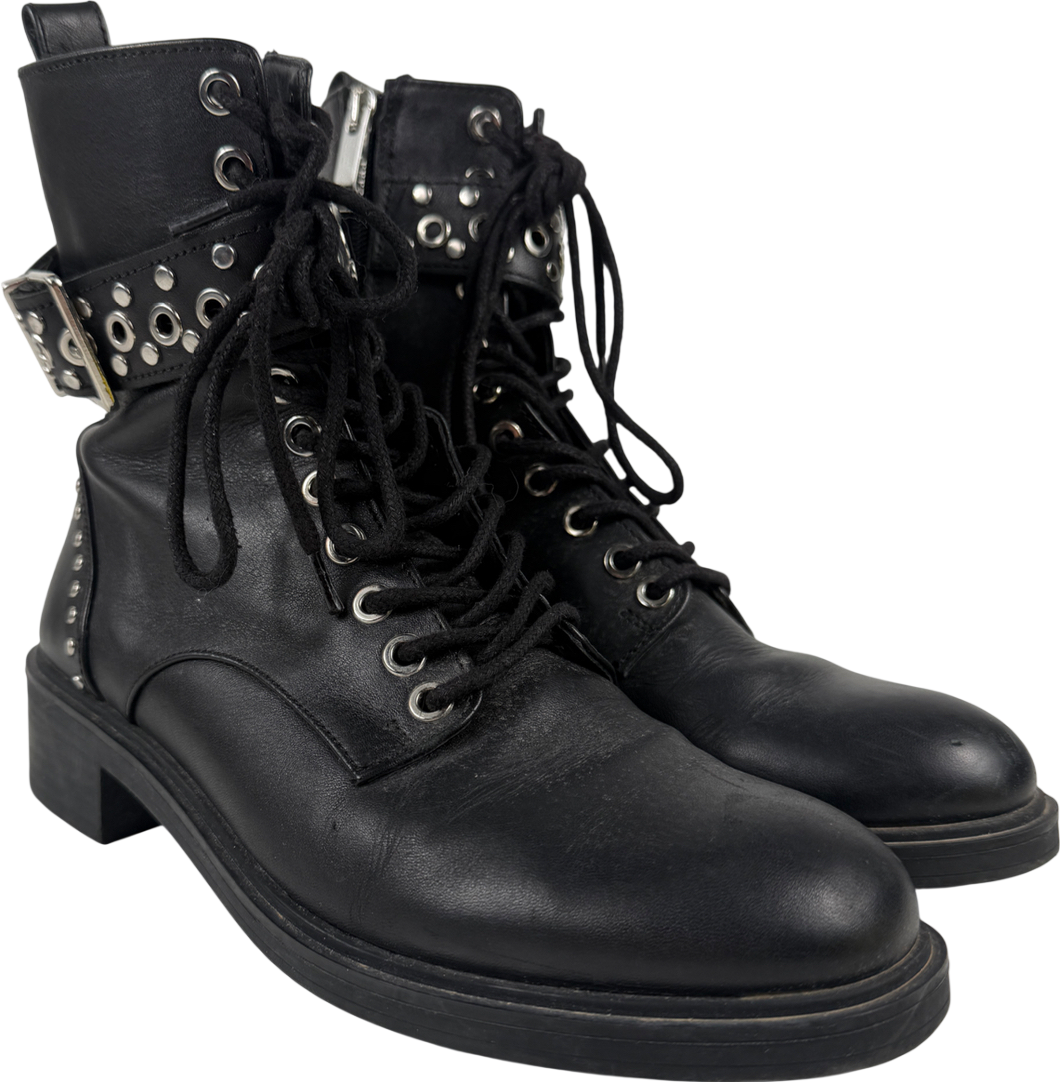 ZARA Black Biker Boots UK 5 EU 38
