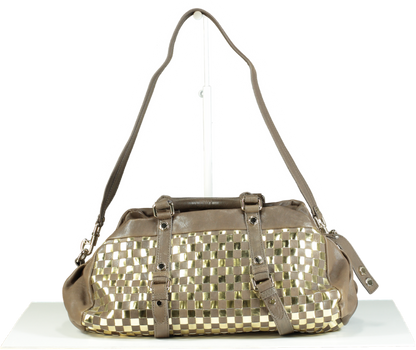 Marc by Marc Jacobs Metallic Silver and Brown Quilted Satchel