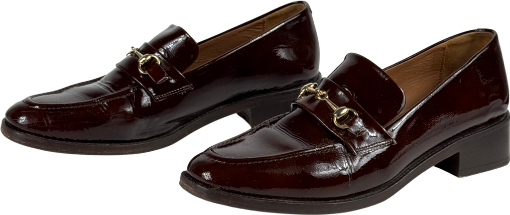 BOBBIES PARIS Dark Brown Raphaëlle Leather Loafers With Gold Snaffle UK 9 EU 42 👠
