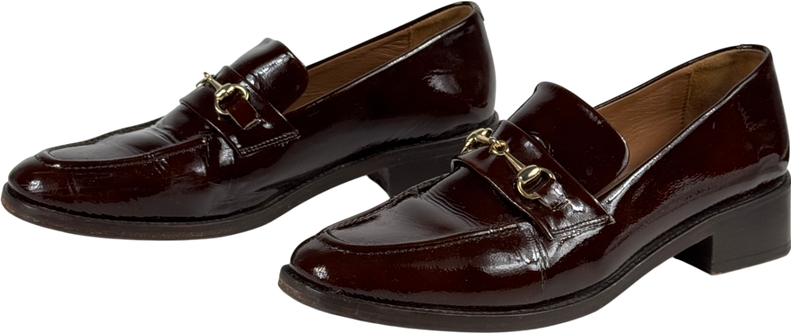 BOBBIES PARIS Dark Brown Raphaëlle Leather Loafers With Gold Snaffle UK 9 EU 42 👠