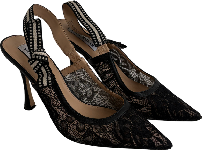 STEVE MADDEN Black Bri Lace Pumps UK 6